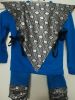 Kids Costumes to Hire - Alien blue shirt & pants - silver dot bib (4 years)